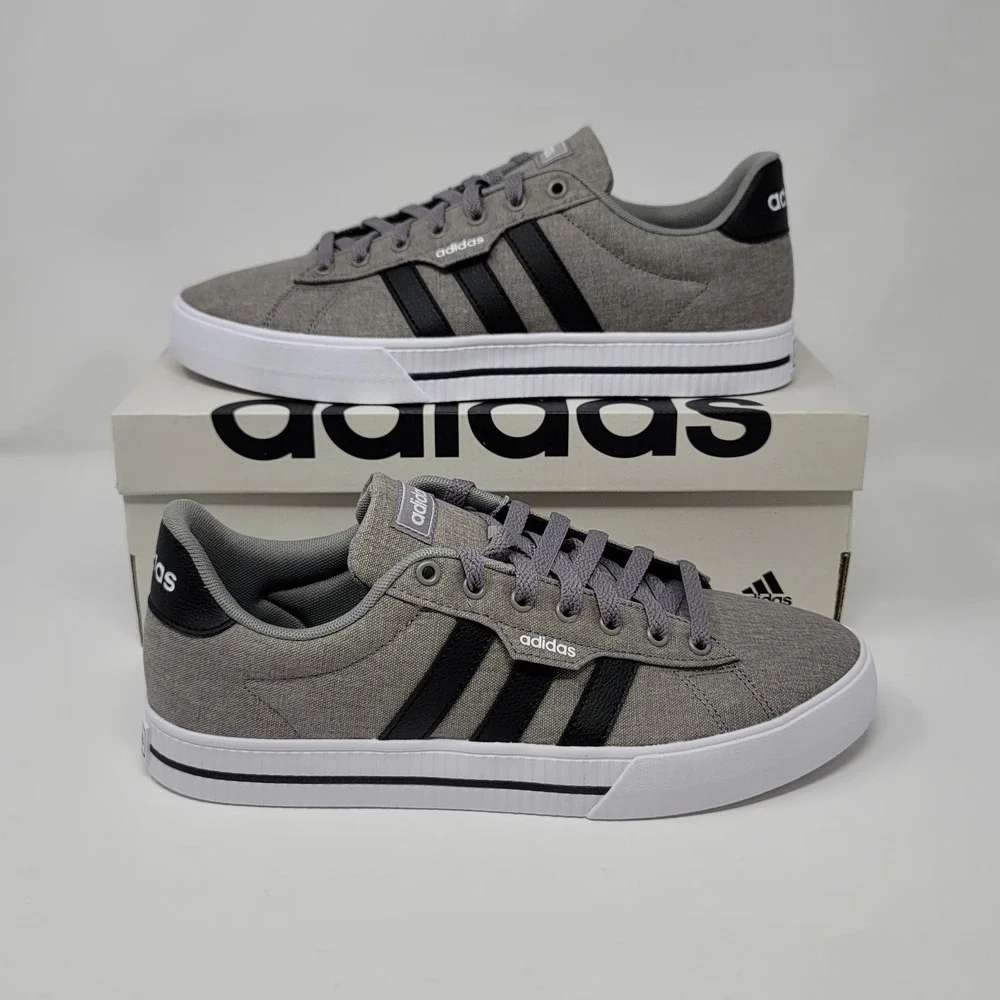 Adidas Daily 3.0 FW3270 Casual Shoes Men's Size 10 Skateboarding Dove Gray Black - Picture 3 of 8